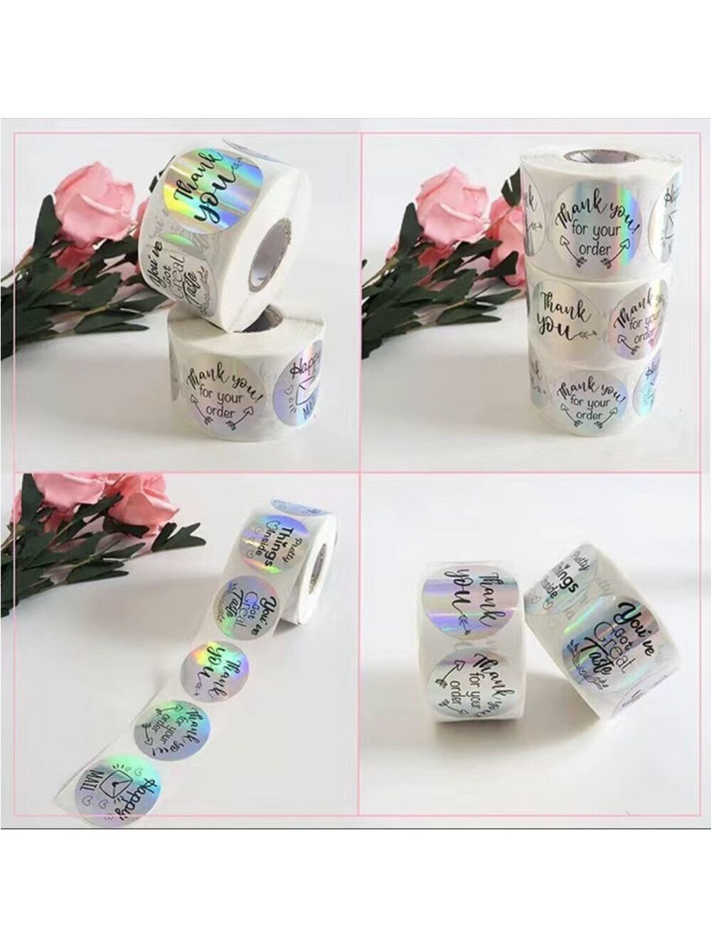 500 Roll Holographic Thank You Stickers PRICE IS FIRM - Picture 4 of 6